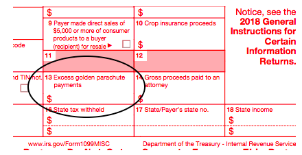 How to fill out a 1099 - BOX 13 EXCESS GOLDEN PARACHUTE PAYMENTS